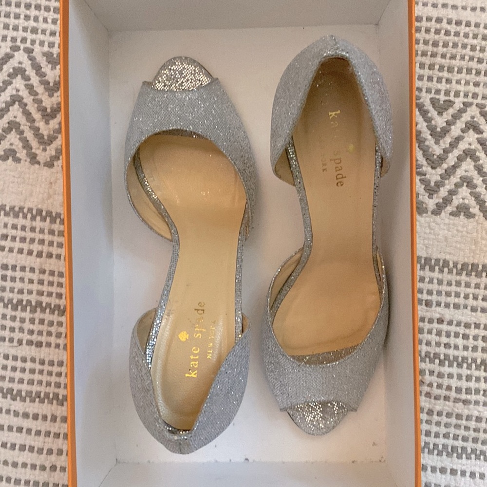 Kate Spade sparkling silver heels